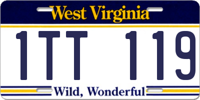 WV license plate 1TT119