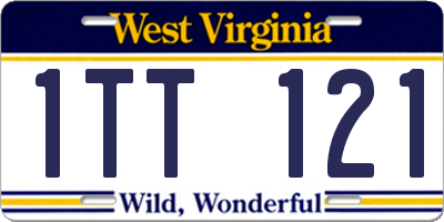 WV license plate 1TT121