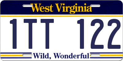 WV license plate 1TT122
