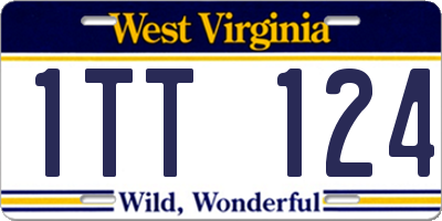 WV license plate 1TT124