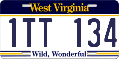 WV license plate 1TT134