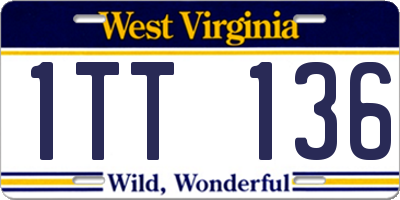 WV license plate 1TT136