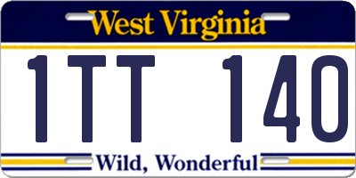 WV license plate 1TT140