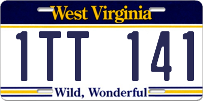WV license plate 1TT141