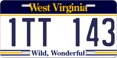 WV license plate 1TT143