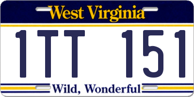 WV license plate 1TT151