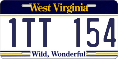 WV license plate 1TT154