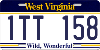 WV license plate 1TT158