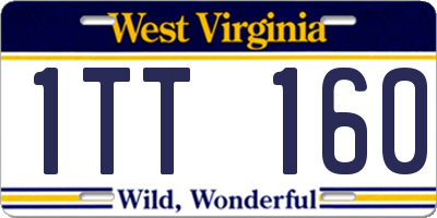 WV license plate 1TT160