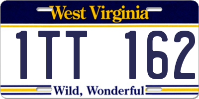 WV license plate 1TT162