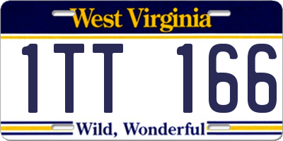 WV license plate 1TT166