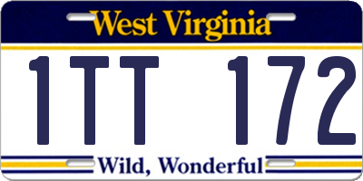WV license plate 1TT172
