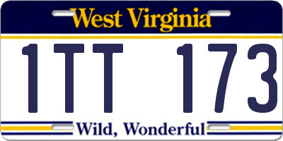 WV license plate 1TT173