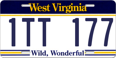 WV license plate 1TT177