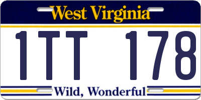 WV license plate 1TT178