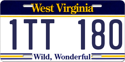 WV license plate 1TT180