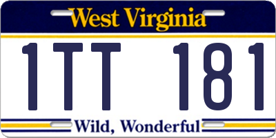 WV license plate 1TT181