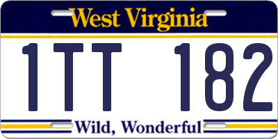 WV license plate 1TT182