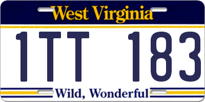 WV license plate 1TT183