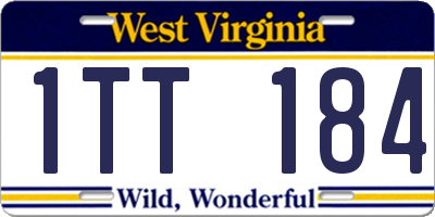 WV license plate 1TT184
