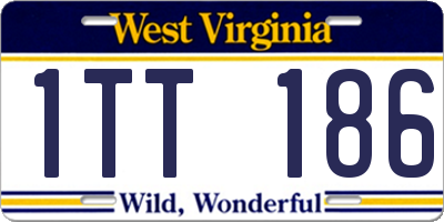 WV license plate 1TT186