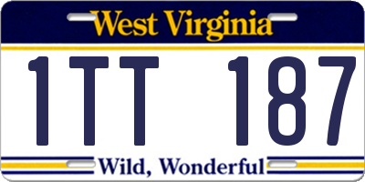 WV license plate 1TT187