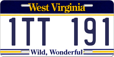 WV license plate 1TT191