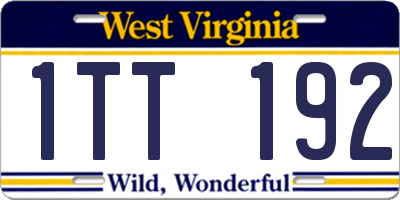 WV license plate 1TT192