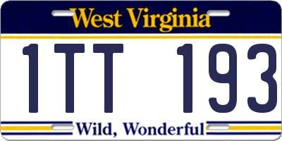 WV license plate 1TT193