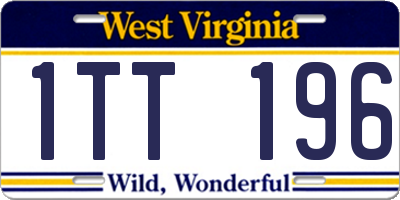 WV license plate 1TT196