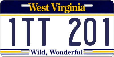 WV license plate 1TT201