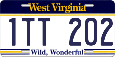 WV license plate 1TT202