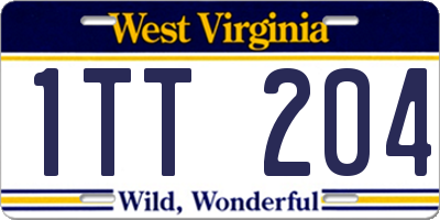 WV license plate 1TT204