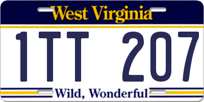 WV license plate 1TT207