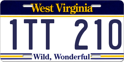 WV license plate 1TT210