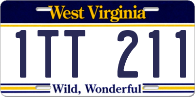 WV license plate 1TT211