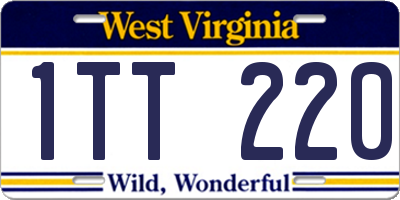 WV license plate 1TT220