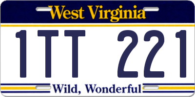 WV license plate 1TT221