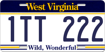 WV license plate 1TT222