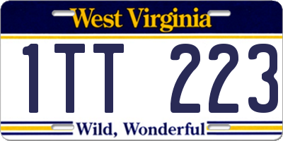 WV license plate 1TT223