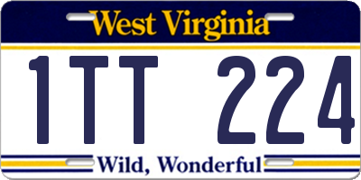 WV license plate 1TT224