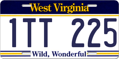 WV license plate 1TT225
