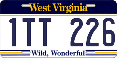 WV license plate 1TT226