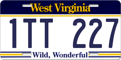 WV license plate 1TT227