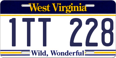 WV license plate 1TT228