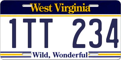 WV license plate 1TT234