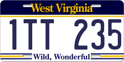 WV license plate 1TT235