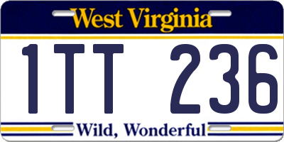 WV license plate 1TT236