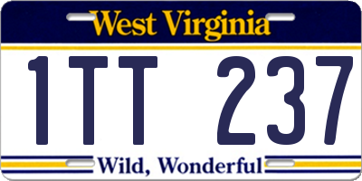 WV license plate 1TT237
