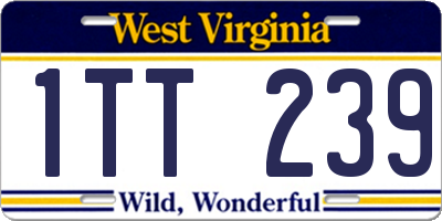 WV license plate 1TT239